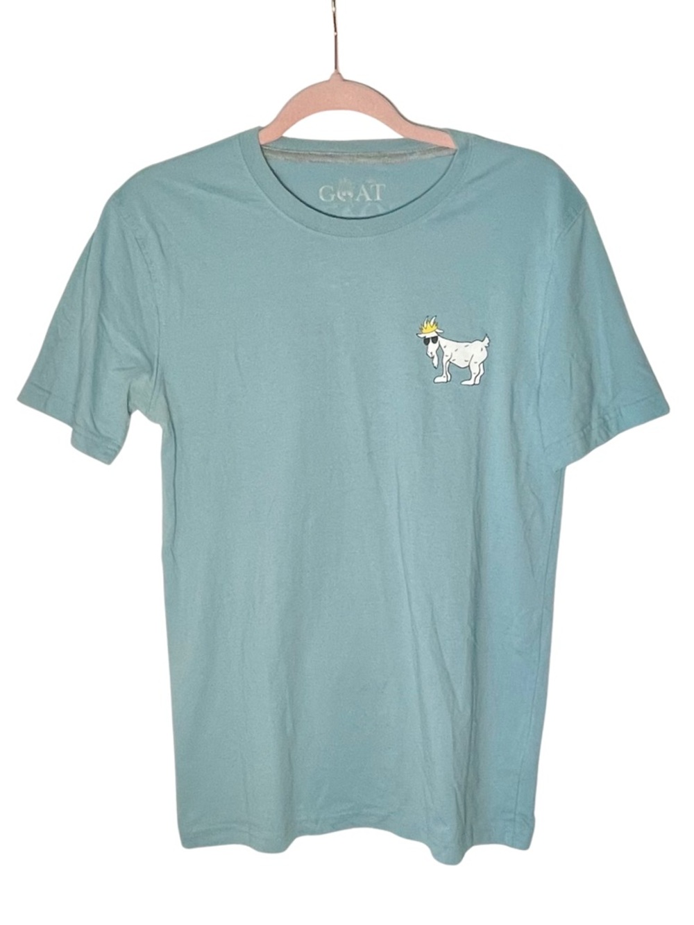 Light Blue GOAT Graphic Tee Goat Logo Shirt Size Small